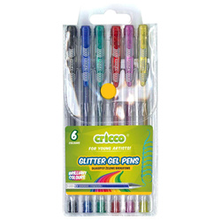 Długopisy Żelowe Brokatowe Cricco 6 kolorów