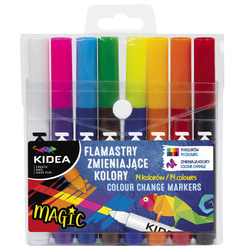 Flamastry zmieniające Kidea kolory 8 sztuk/14 kolorów