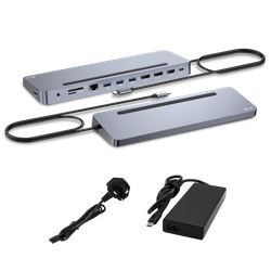 I-TEC USB-C Metal Ergonomic 4K 3x Display Docking Station with PD 100 W + i-tec Universal Charger 100W bundle