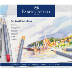 Kredki akwarelowe Goldfaber Aqua Faber-Castell 24 kolory opakowanie metalowe