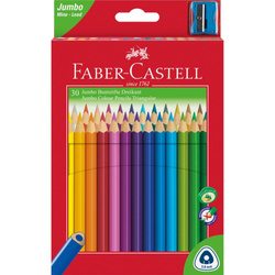 Kredki ołówkowe trójkątne jumbo Faber-Castell 30 kolorów + temperówka