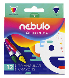 Kredki świecowe trójkątne Nebulo 12 kolorów