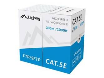 LANBERG LCF5-11CC-0305-S Lanberg kabel instalacyjny FTP, Prędkość transmisji danych: 100Mb/s, linka CCA, 305m, szary