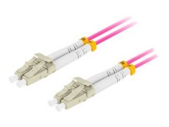 LANBERG fiber optic patchcord MM LC/UPC-LC/UPC duplex 1m LSZH om4 50/125 3.0mm violet