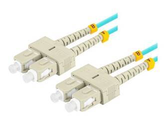 LANBERG fiber optic patchcord MM SC/UPC-SC/UPC duplex 1m LSZH om3 50/125 3.0mm aqua