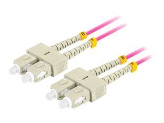 LANBERG fiber optic patchcord MM SC/UPC-SC/UPC duplex 2m LSZH om4 50/125 3.0mm violet