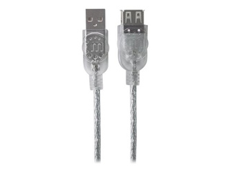MANHATTAN 340496 Manhattan Kabel USB 2.0 A-A M/F 3m srebrny