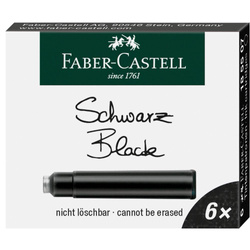Naboje atramentowe krótkie Faber-Castell czarne 6 sztuk