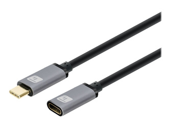 TECHLY Kabel Przedłużacz USB-C 3.2 Gen2 M/F 1m 100W 5A Czarny